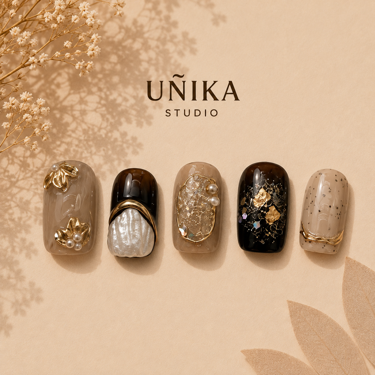 Golden Mocha | Handmade Press-On Nails