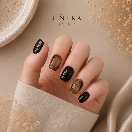 Caoba Miel | Uñas Press On Hechas a Mano