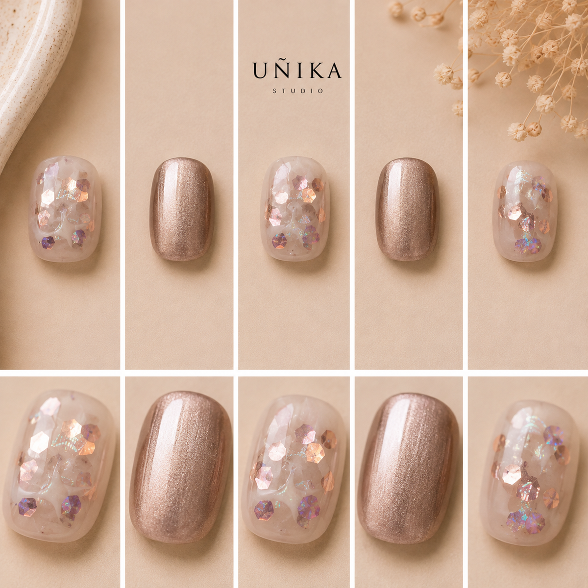 Mariposa Rosé | Uñas Press On Hechas a Mano