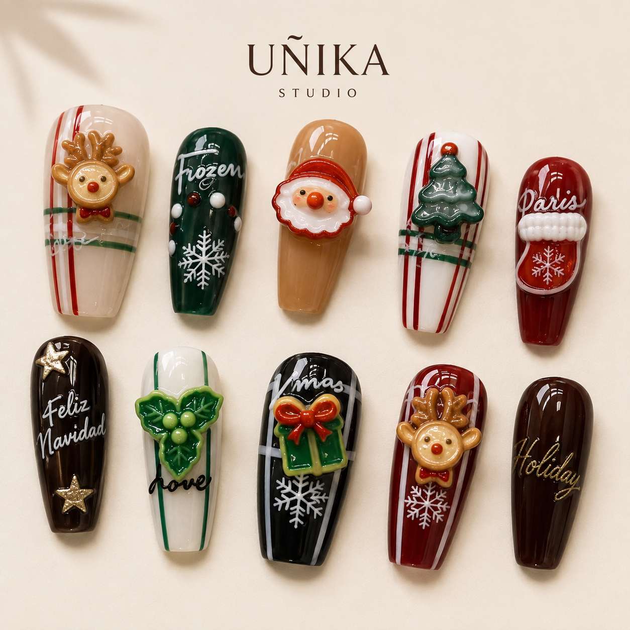 Colección Navidad 02 | Uñas Press On Hechas a Mano