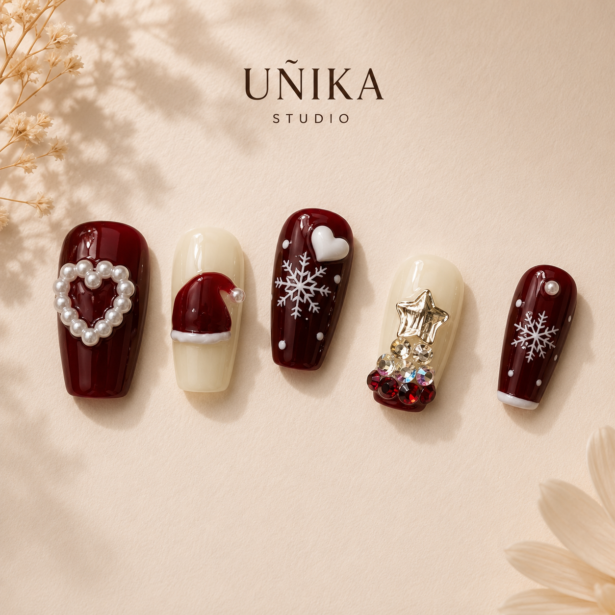 Colección Navidad 01 | Uñas Press On Hechas a Mano