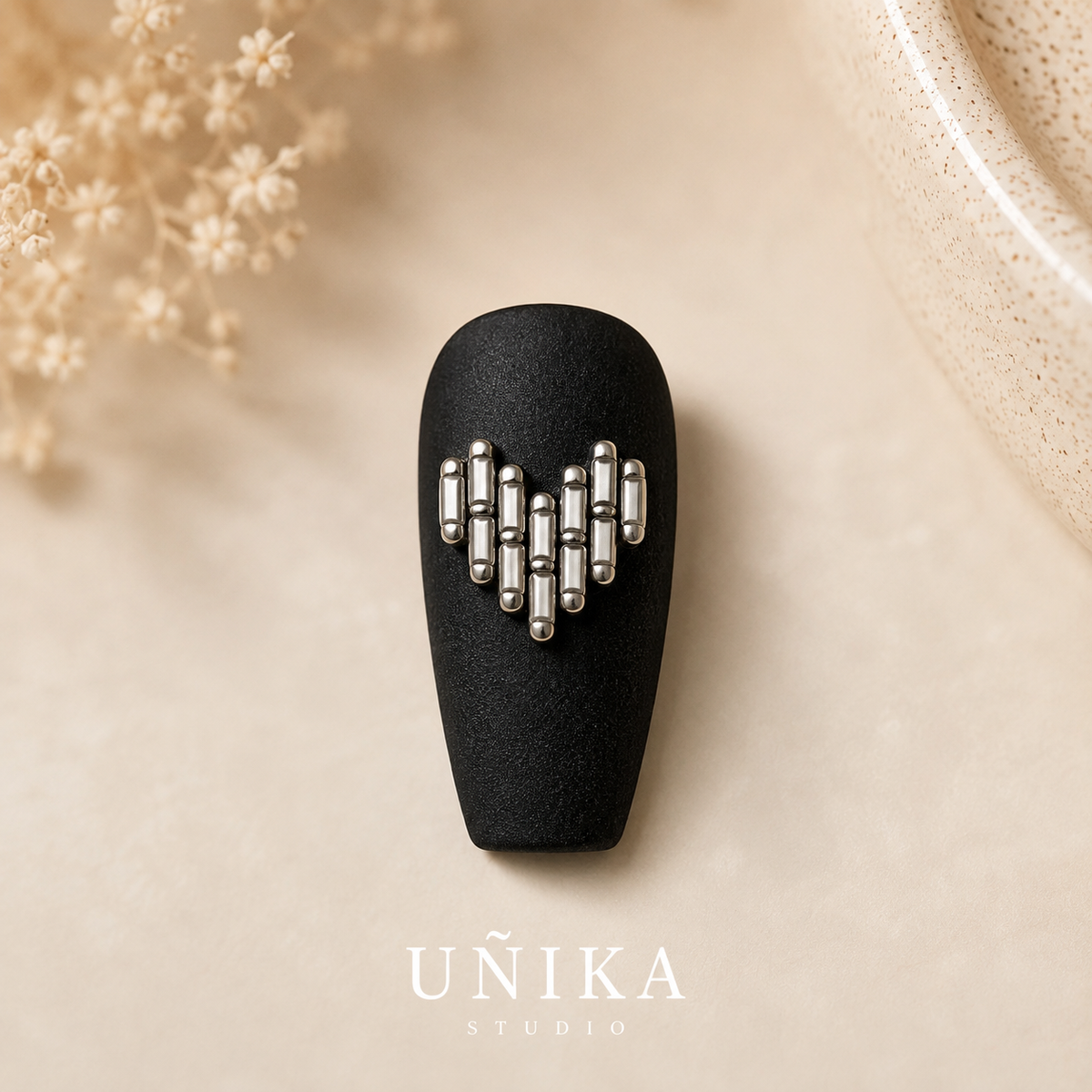 Elegancia Negra | Uñas Press On Hechas a Mano