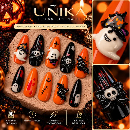 Colección Halloween A01S004 | Uñas Press On Hechas a Mano