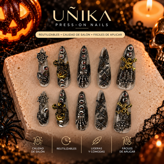 Colección Halloween A01S006 | Uñas Press On Hechas a Mano