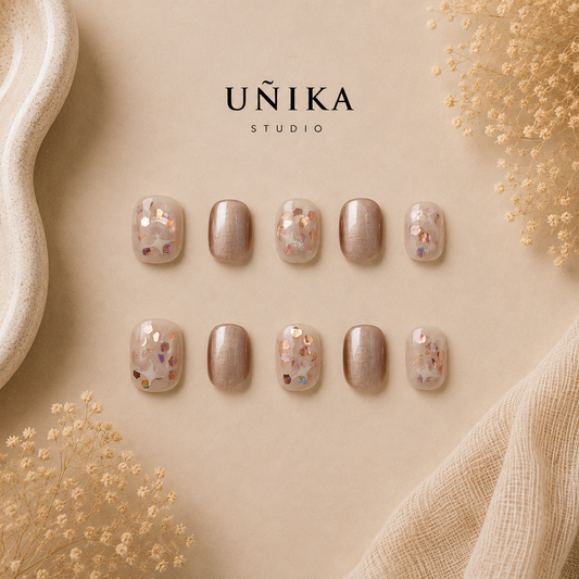 Mariposa Rosé | Uñas Press On Hechas a Mano