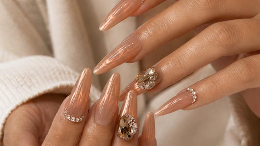 Aura Perlada | Uñas Press On Hechas a Mano