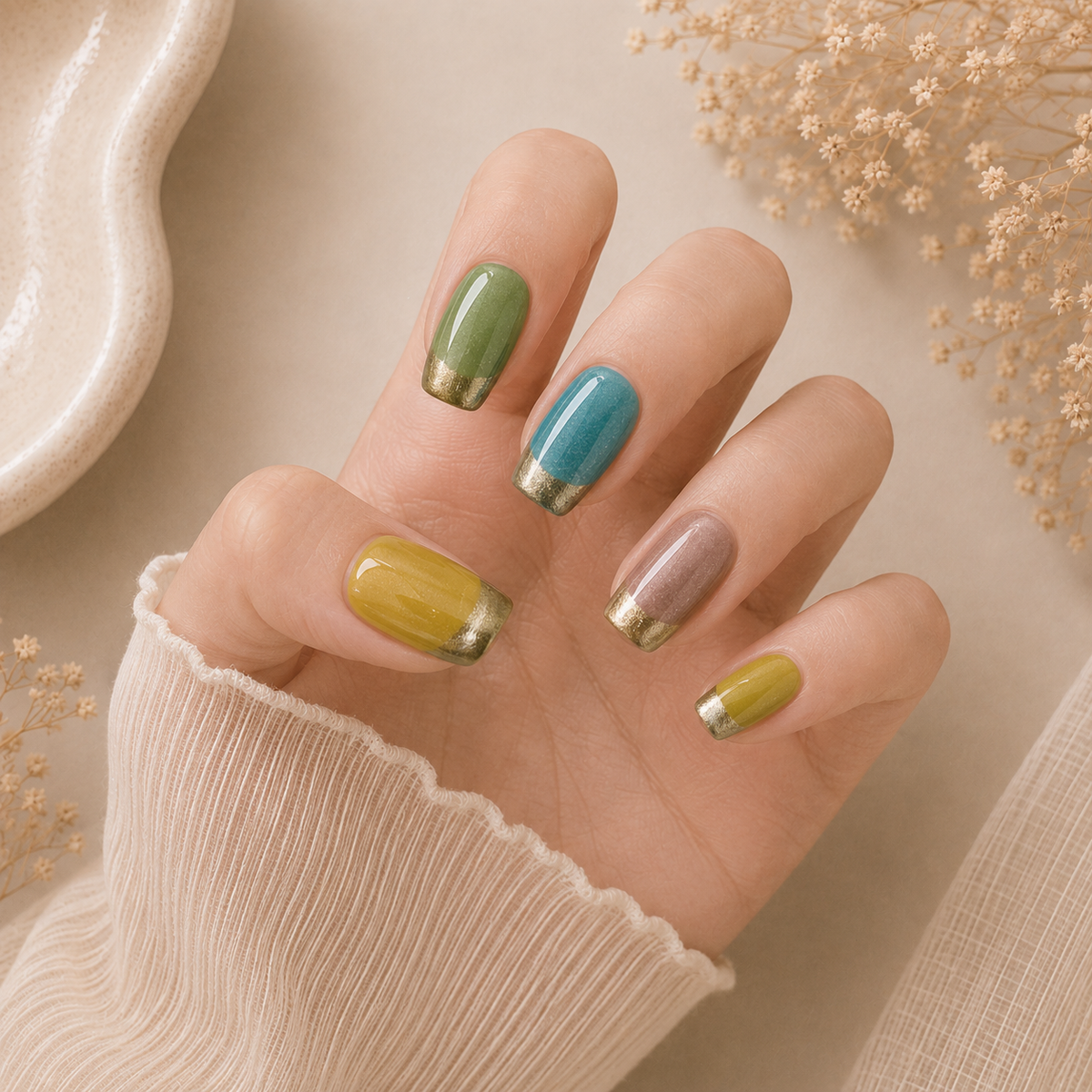 Macaron Brisa | Uñas Press On Hechas a Mano