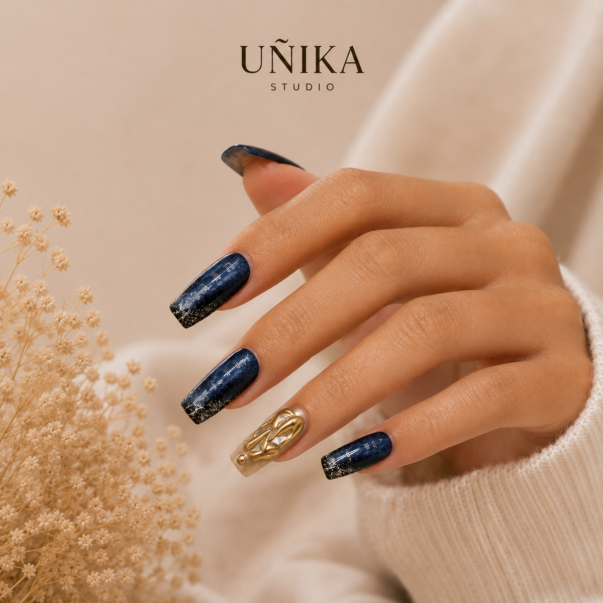 Azul Real | Uñas Press On Hechas a Mano