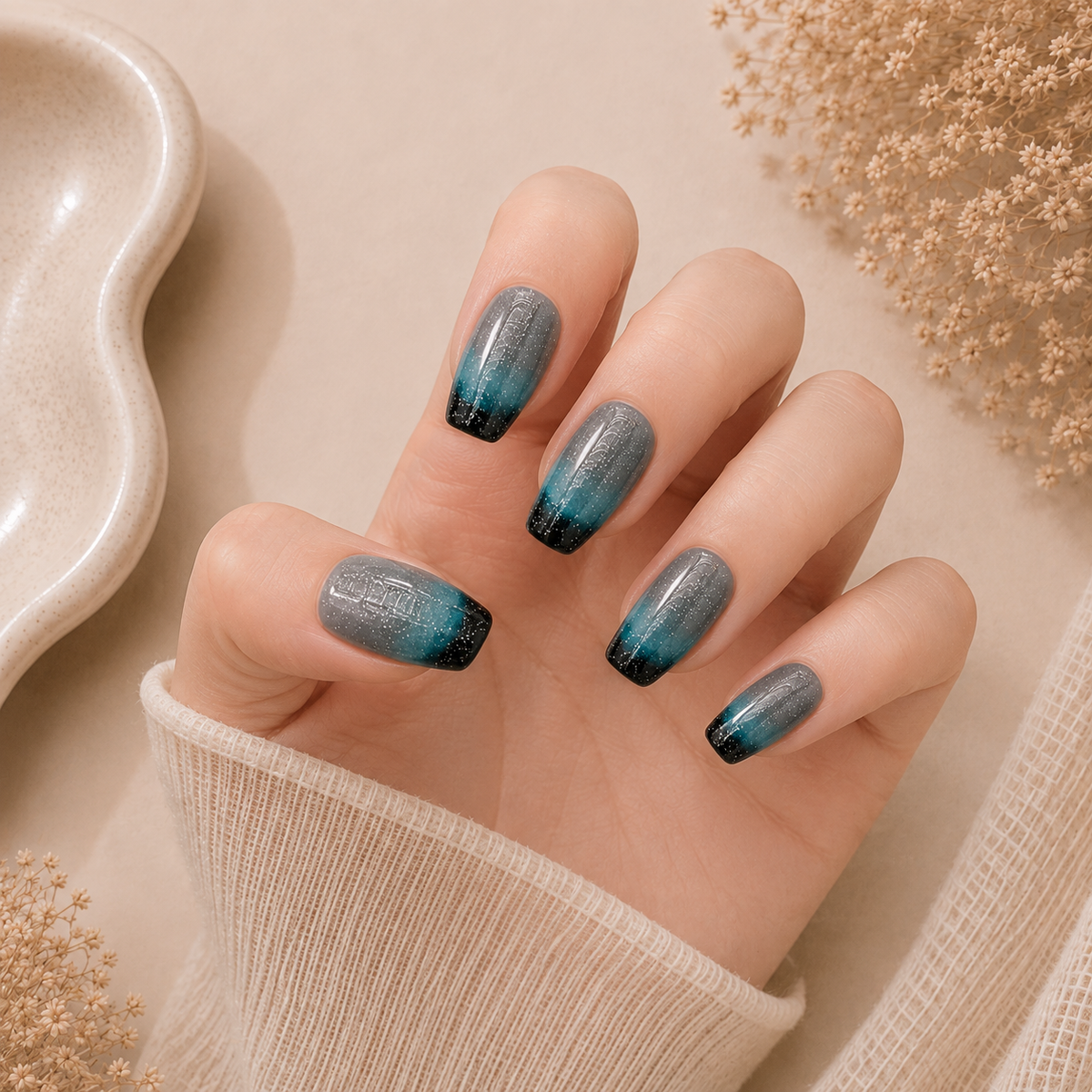 Ópalo Boreal | Uñas Press On Hechas a Mano