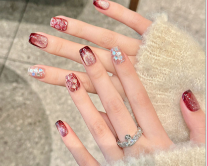 Vino Estelar | Uñas Press On Hechas a Mano