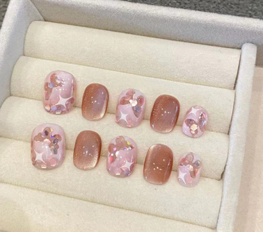 Mariposa Rosé | Uñas Press On Hechas a Mano