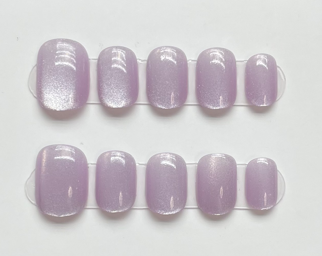 Lavanda Cat Eye | Uñas Press On Hechas a Mano