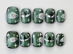 Nebulosa Felina | Uñas Press On Hechas a Mano