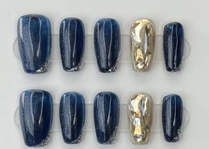 Azul Real | Uñas Press On Hechas a Mano