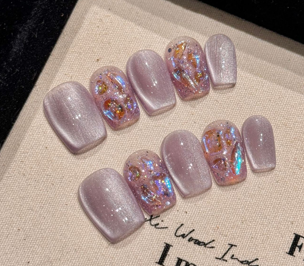Ópalo Lavanda | Uñas Press On Hechas a Mano