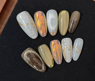 Aurora Seda| Uñas Press On Hechas a Mano