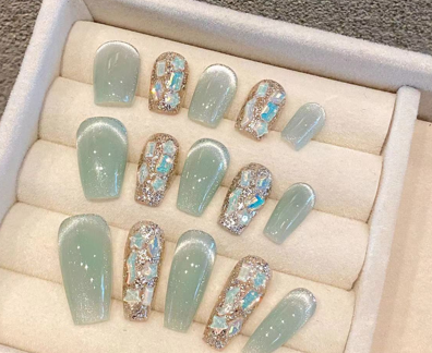 Laguna Serena | Uñas Press On Hechas a Mano