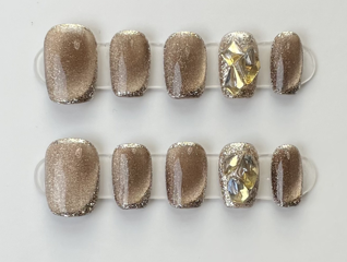 Destello Cristal | Uñas Press On Hechas a Mano