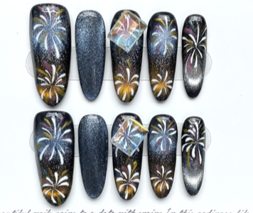 Noche de Fuegos | Uñas Press On Hechas a Mano