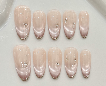 Luz de Cristal | Uñas Press On Hechas a Mano