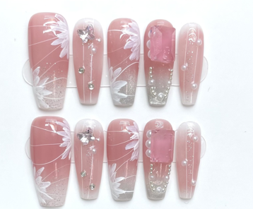 Brisa Floral | Uñas Press On Hechas a Mano