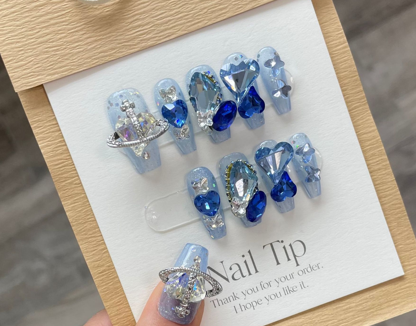 Órbita Celeste | Uñas Press On Hechas a Mano