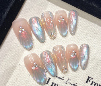 Aurora Marina | Uñas Press On Hechas a Mano