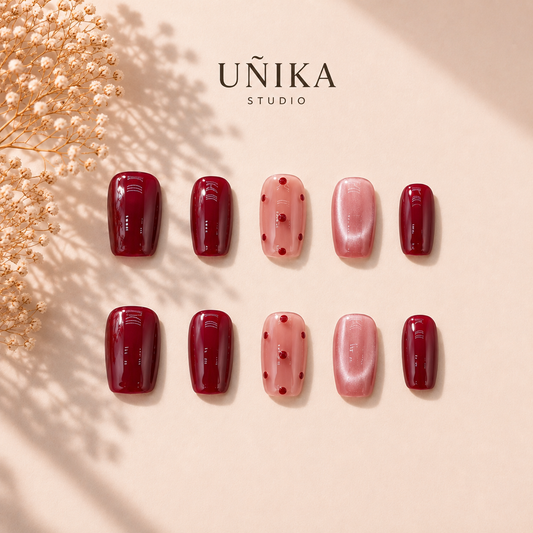 Lunares Cat Eye | Uñas Press On Hechas a Mano