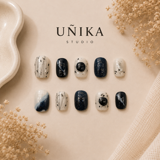 Tinta Celeste | Uñas Press On Hechas a Mano