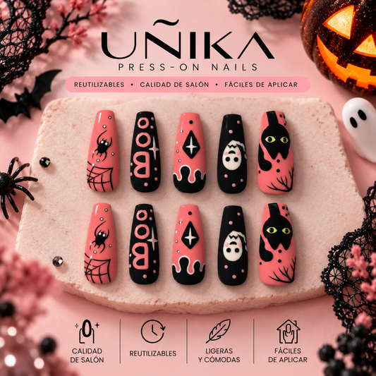 Colección Halloween A01S002 | Uñas Press On Hechas a Mano