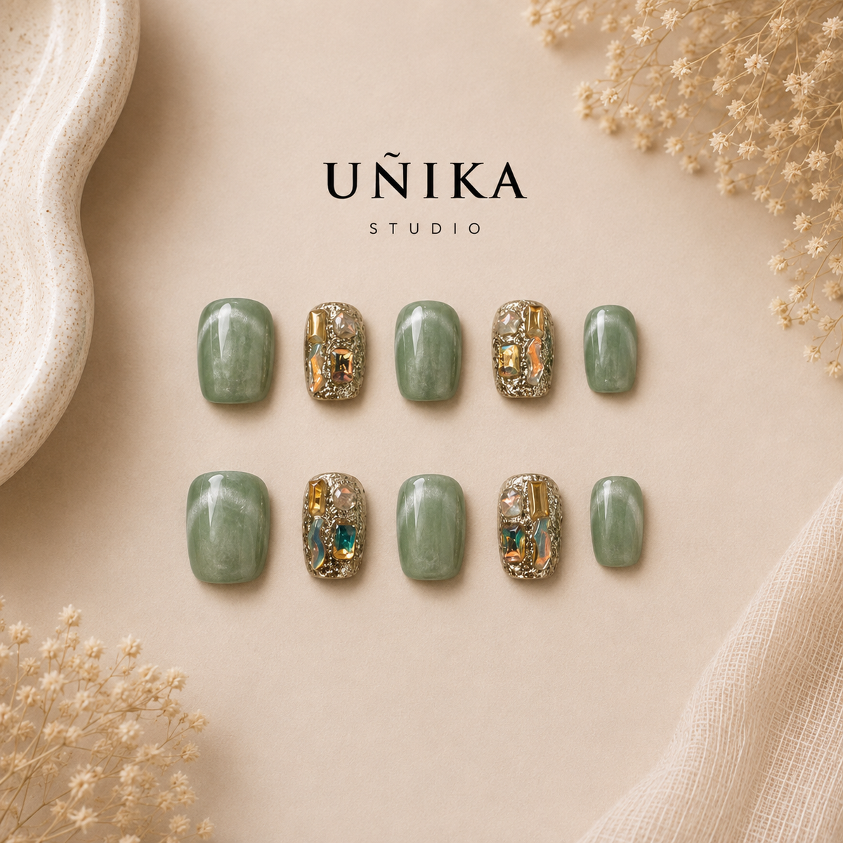 Laguna Serena | Uñas Press On Hechas a Mano