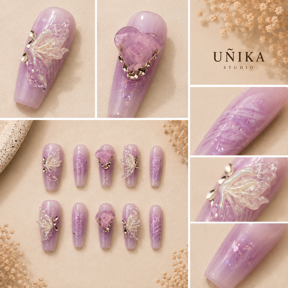 Ala de Hada | Uñas Press On Hechas a Mano