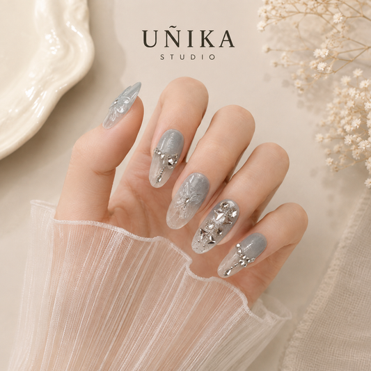 Alas de Cristal | Uñas Press On Hechas a Mano