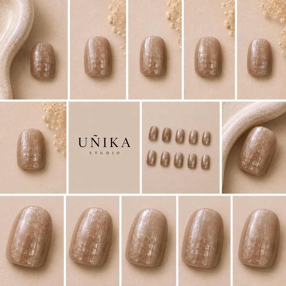 Perla Cat Eye | Uñas Press On Hechas a Mano