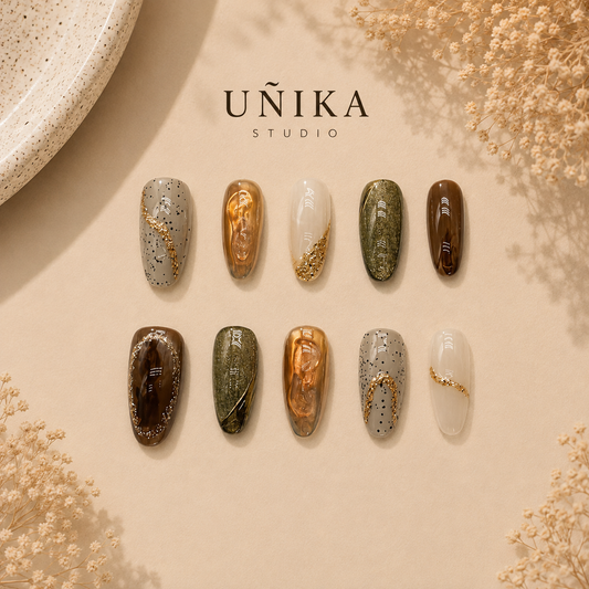 Aurora Seda| Uñas Press On Hechas a Mano