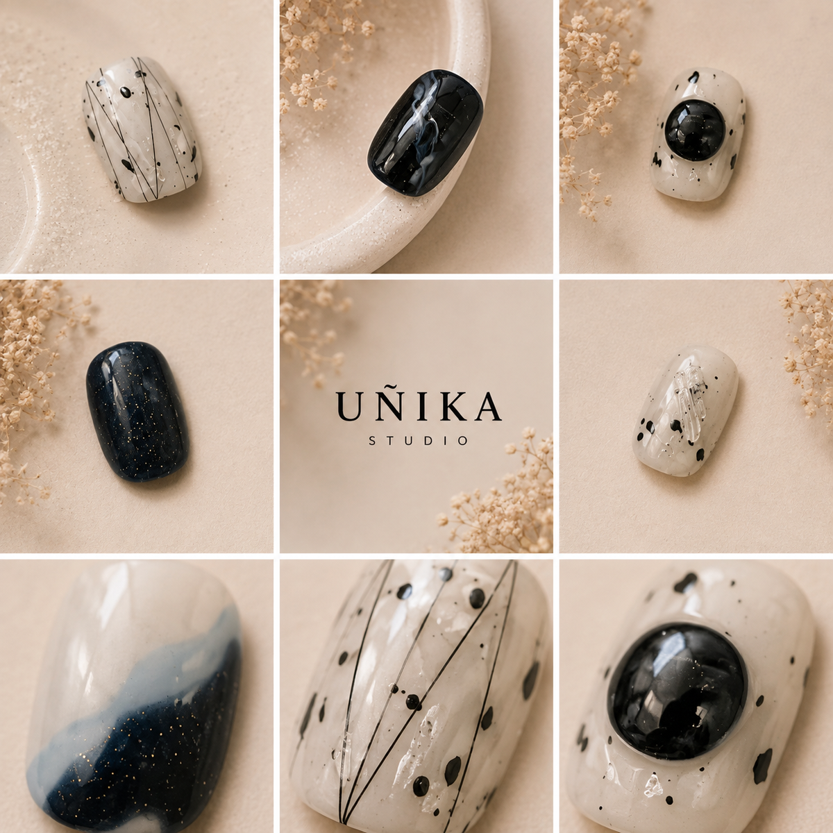 Tinta Celeste | Uñas Press On Hechas a Mano