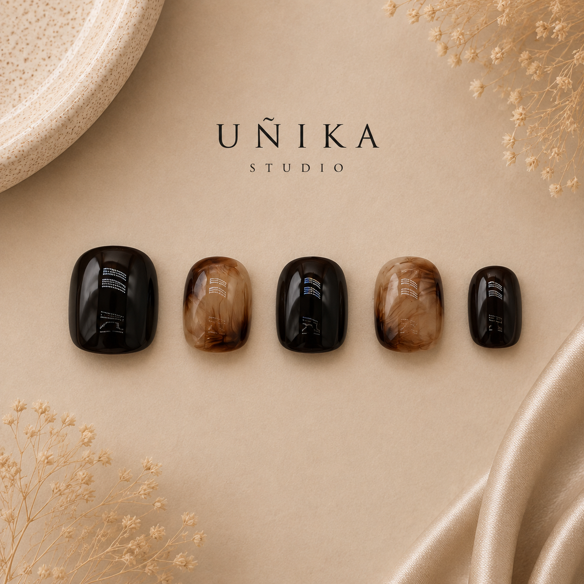 Caoba Miel | Uñas Press On Hechas a Mano
