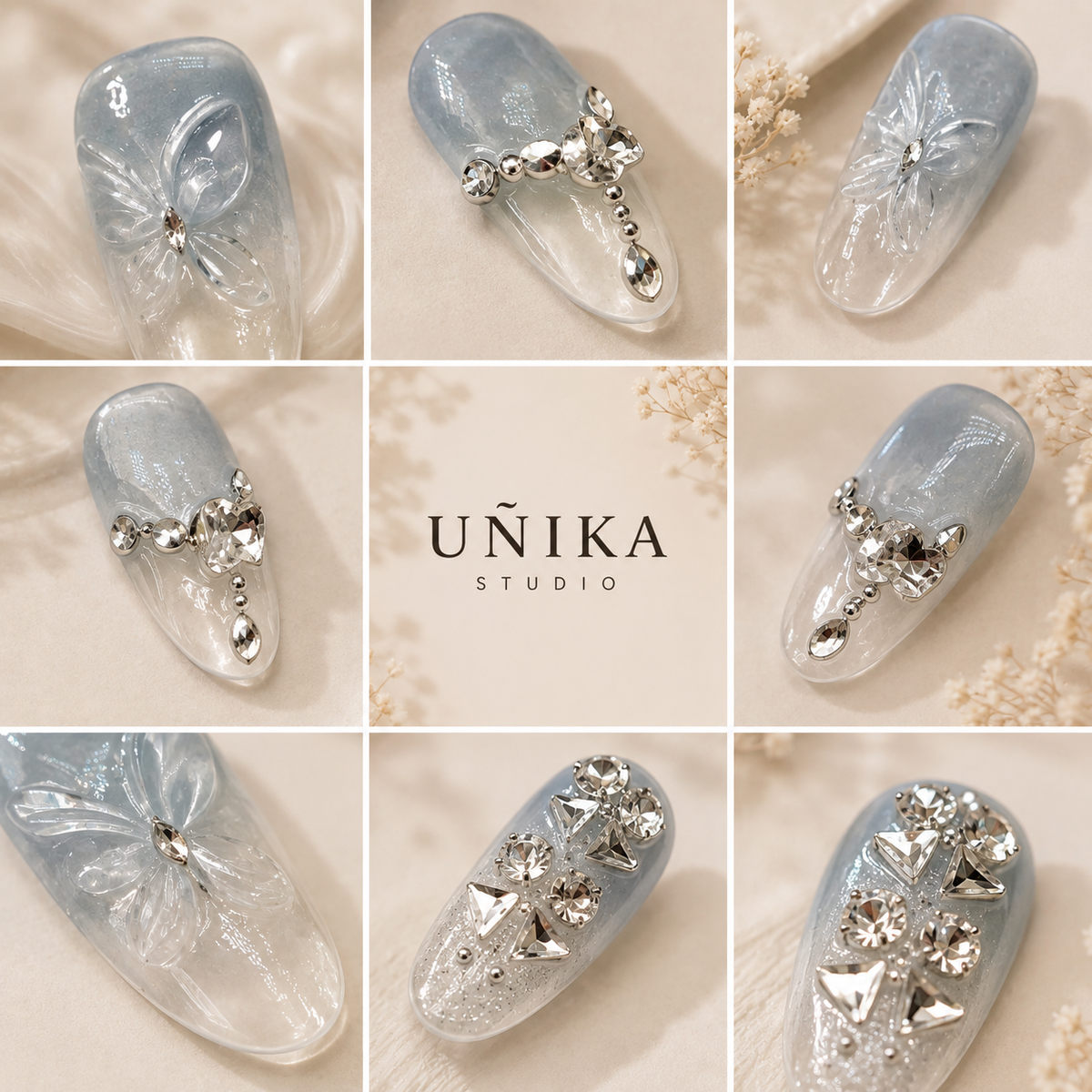 Alas de Cristal | Uñas Press On Hechas a Mano