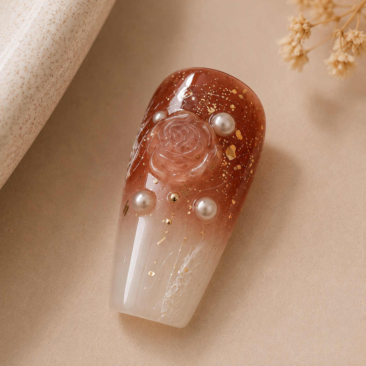 Velo de Rosa | Uñas Press On Hechas a Mano