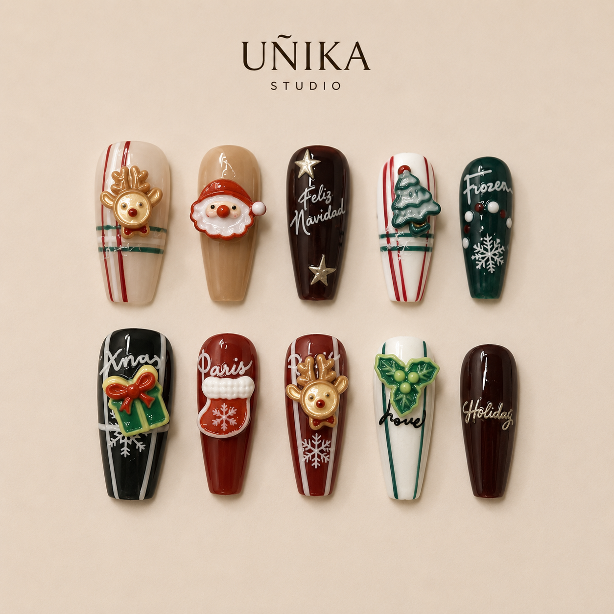 Colección Navidad 02 | Uñas Press On Hechas a Mano