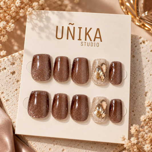 Destello Cristal | Uñas Press On Hechas a Mano