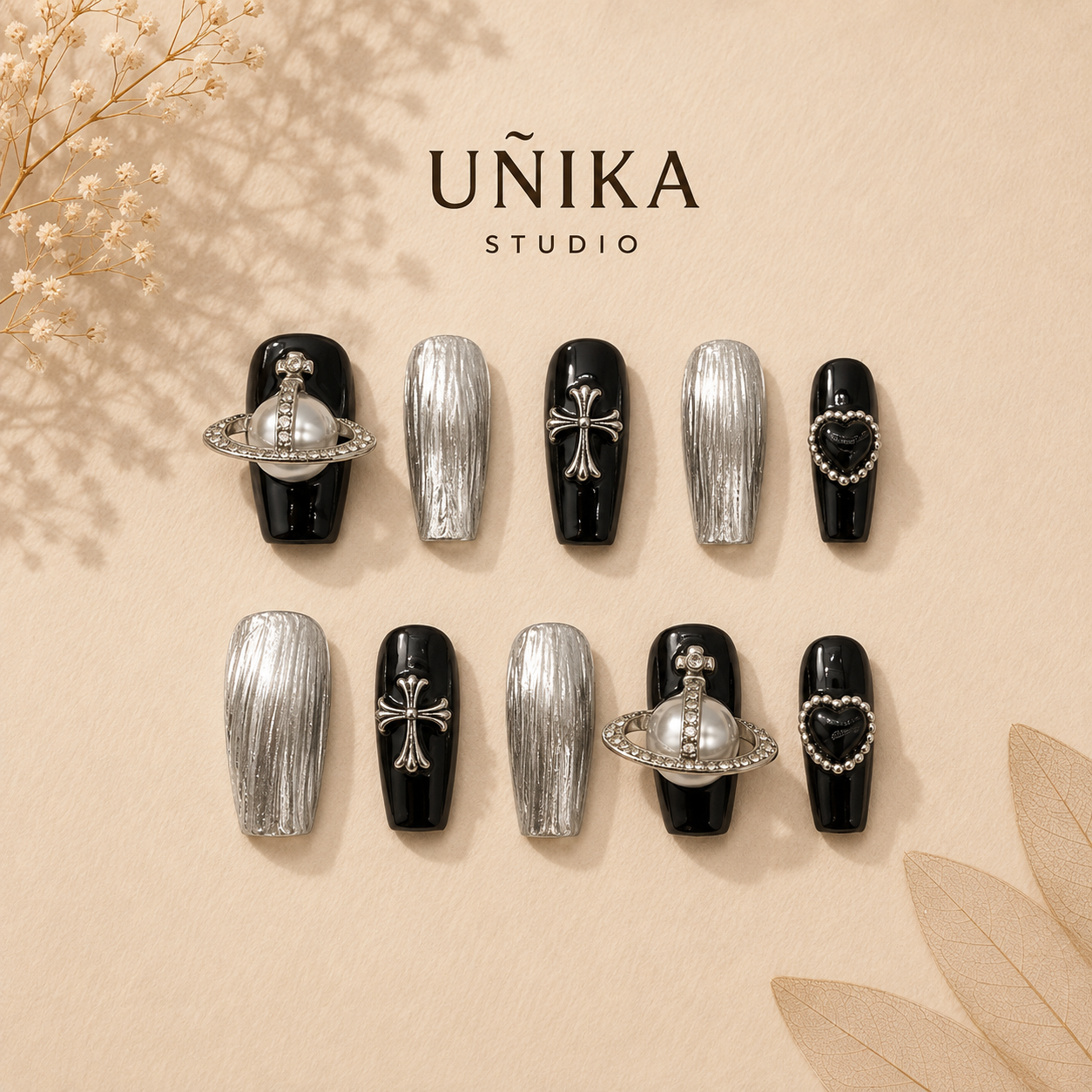 Ónix Supremo | Uñas Press On Hechas a Mano