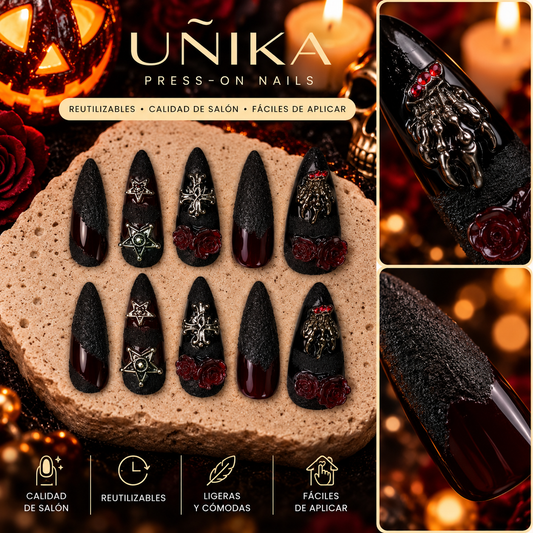 Colección Halloween A01S007 | Uñas Press On Hechas a Mano
