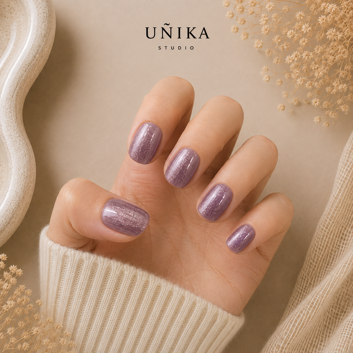 Lavanda Cat Eye | Uñas Press On Hechas a Mano