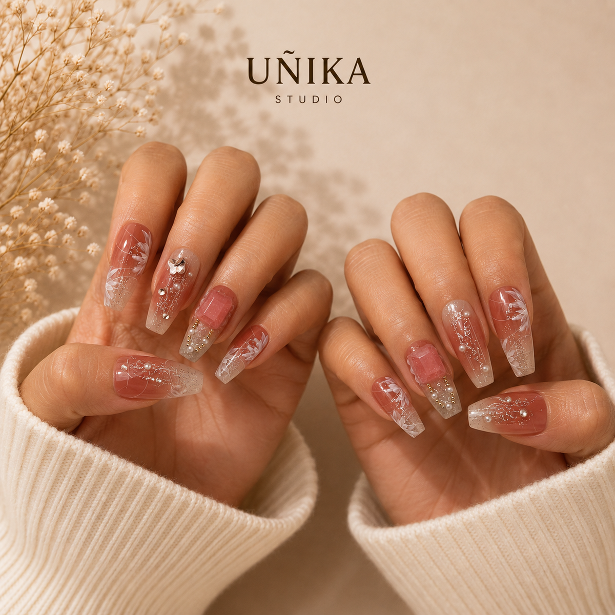 Brisa Floral | Uñas Press On Hechas a Mano