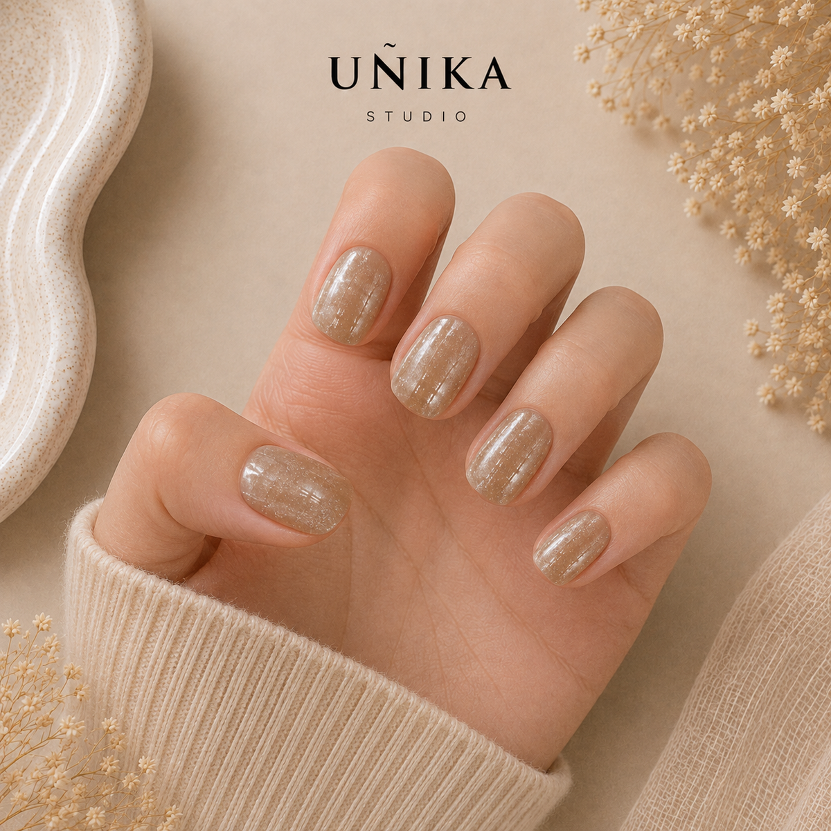 Perla Cat Eye | Uñas Press On Hechas a Mano