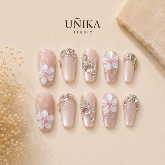 Rocío Floral | Uñas Press On Hechas a Mano