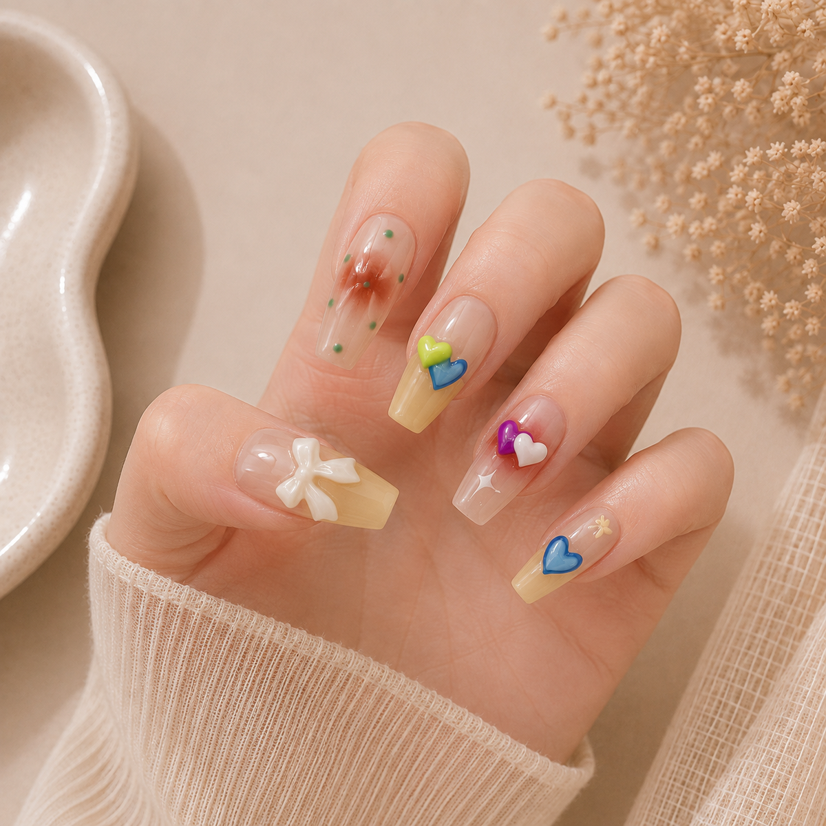 Dulce Encanto | Uñas Press On Hechas a Mano