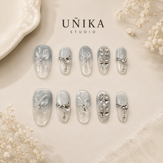 Alas de Cristal | Uñas Press On Hechas a Mano