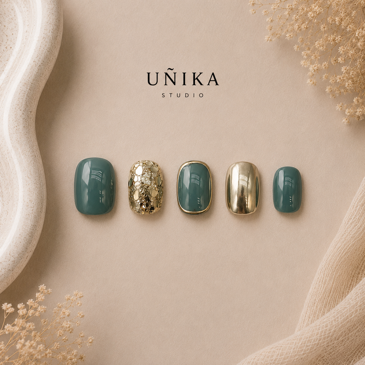 Brisa Serena | Uñas Press On Hechas a Mano